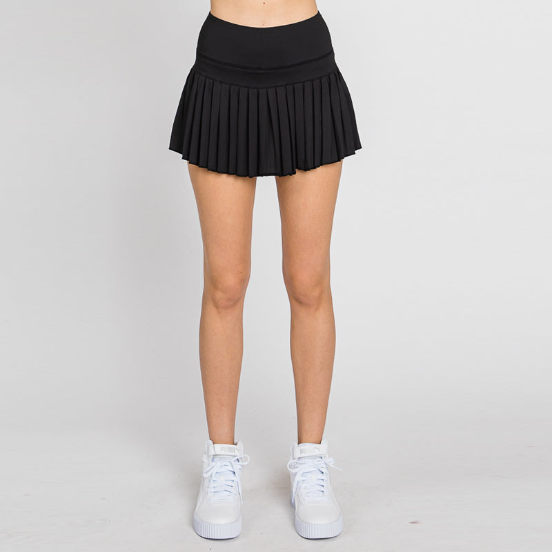 Black Short Pickleball Skirt with Shorts